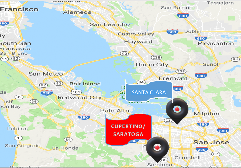 AlphaStar Locations Fall 2018; Santa Clara & Cupertino/Saratoga